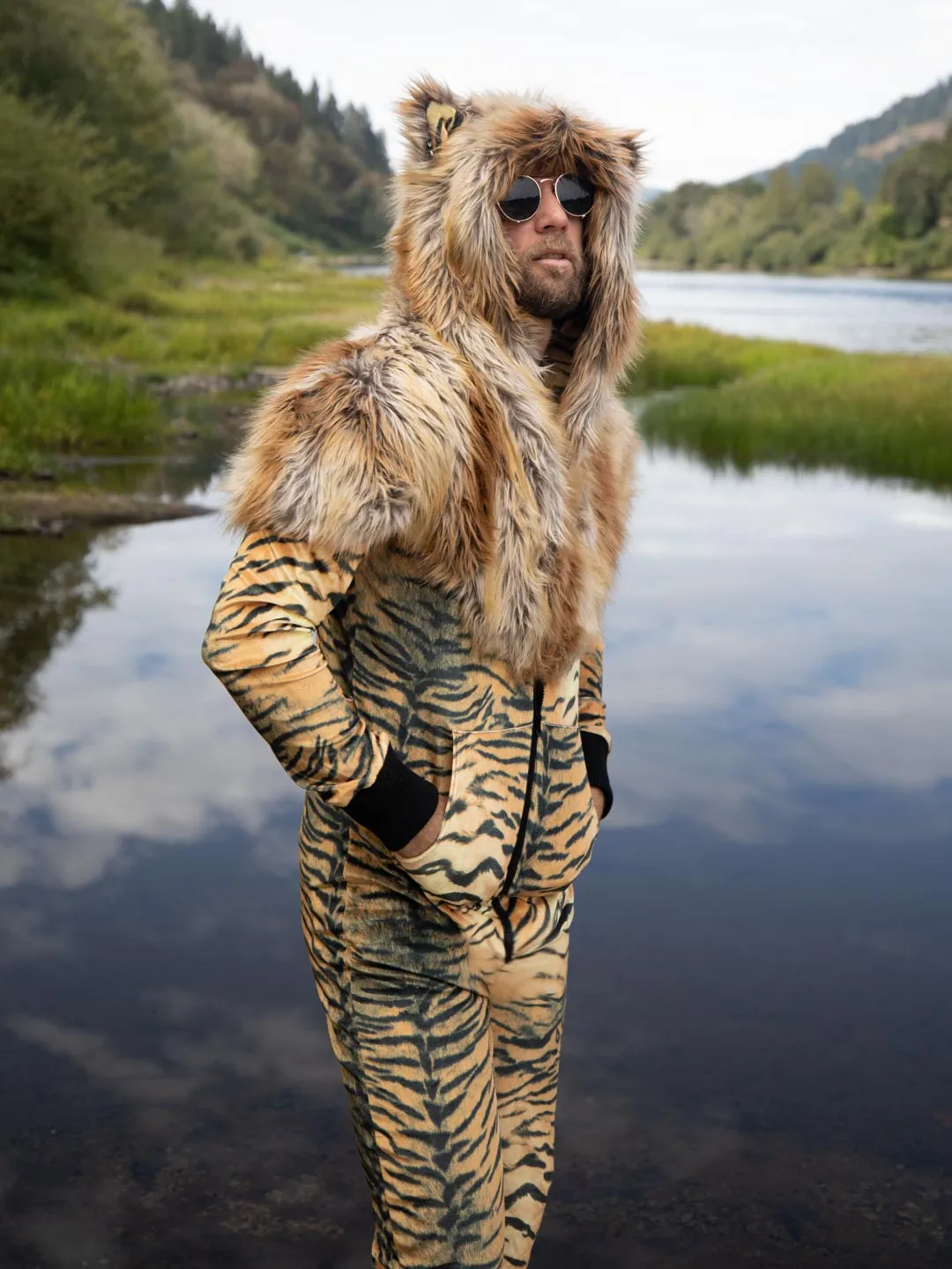 Liger Velvet Classic Faux Fur Animal Onesie | Men's