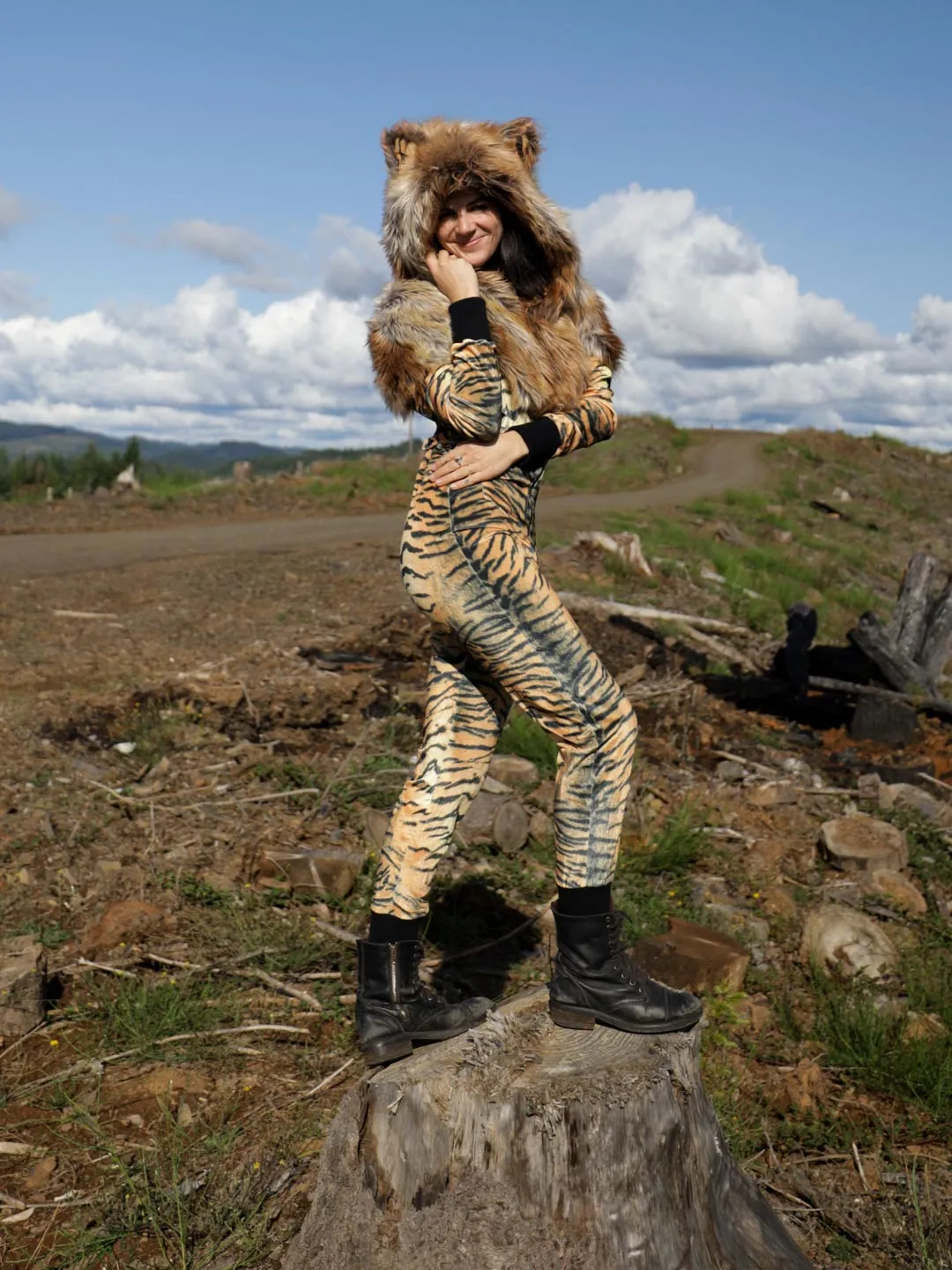 Liger Velvet Classic Faux Fur Animal Onesie | Women's