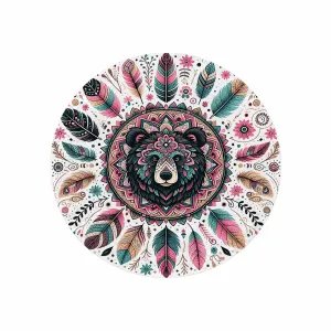 Mandella_Bear_Awd35144  Circular Micro Fleece Blanket 60"