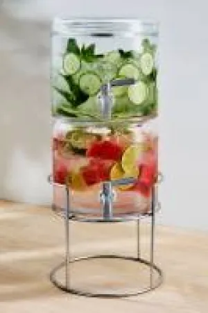 Maxwell & Williams Refresh Dual Beverage Dispenser With Stand 2x3.8L