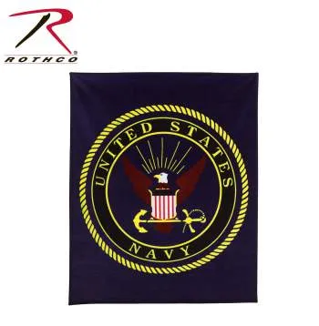 Military Insignia Fleece Blankets - Navy