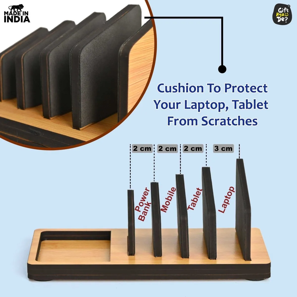 Multi-Device Charging Stand Organizer for Laptop, Tablet, Mobile And Power Bank | All-In-One Charging Station