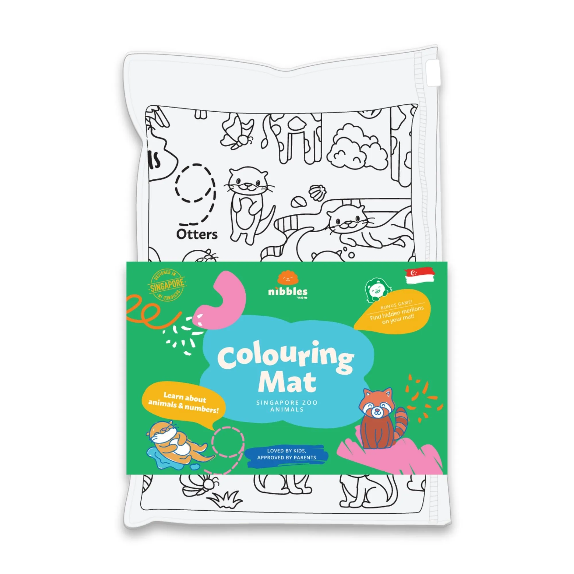 Nibbles by Nom SG Zoo Silicone Colouring Mat