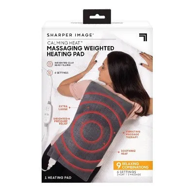 Open Box - Sharper Image Calming Heat Deluxe Massaging Weighted Heating Pad