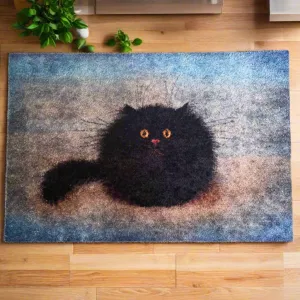 Oreo Black Cat Soft Feel Door Mat