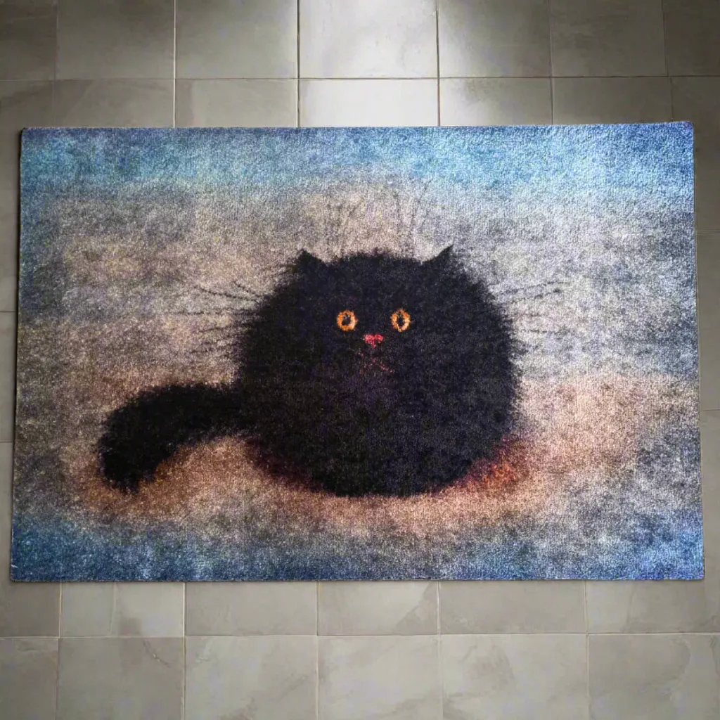 Oreo Black Cat Soft Feel Door Mat