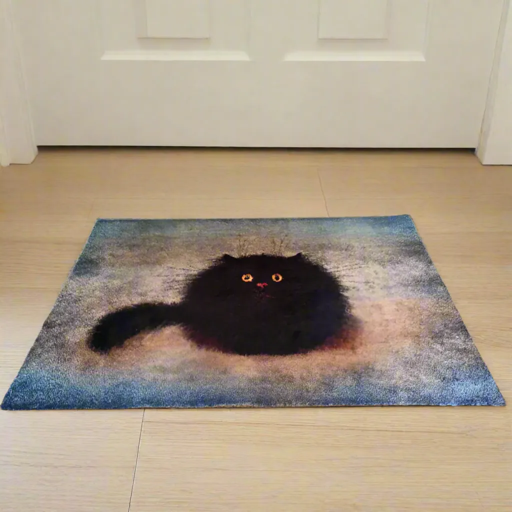 Oreo Black Cat Soft Feel Door Mat