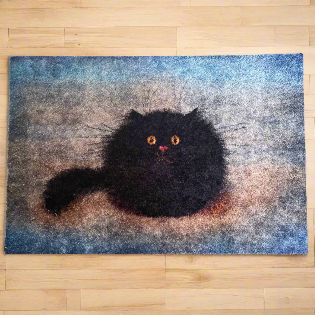 Oreo Black Cat Soft Feel Door Mat