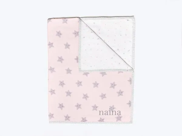 Organic Cotton Cot Bedding Set Sleepy Star Pink