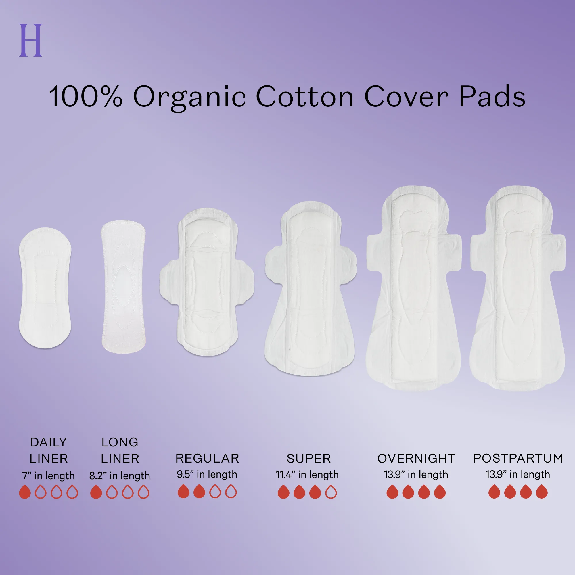 Organic Cotton Cover Regular Pads with Wings