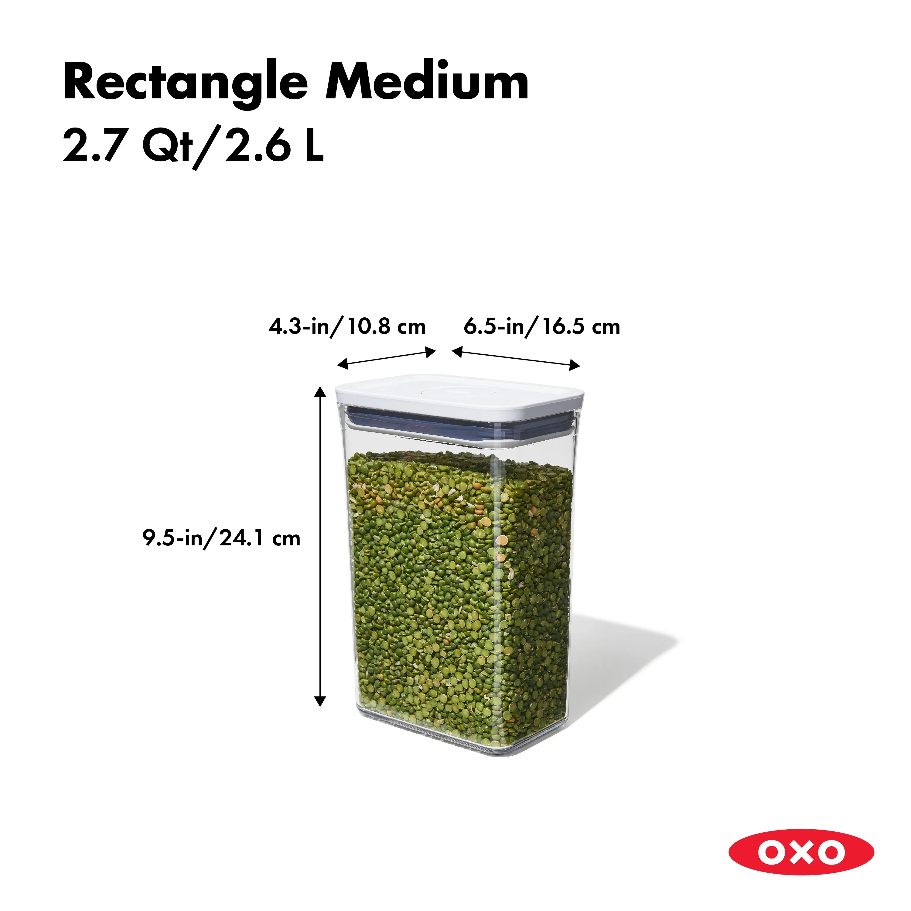 OXO GG POP CONTAINER-RECTANGLE MEDIUM 2.7 QT