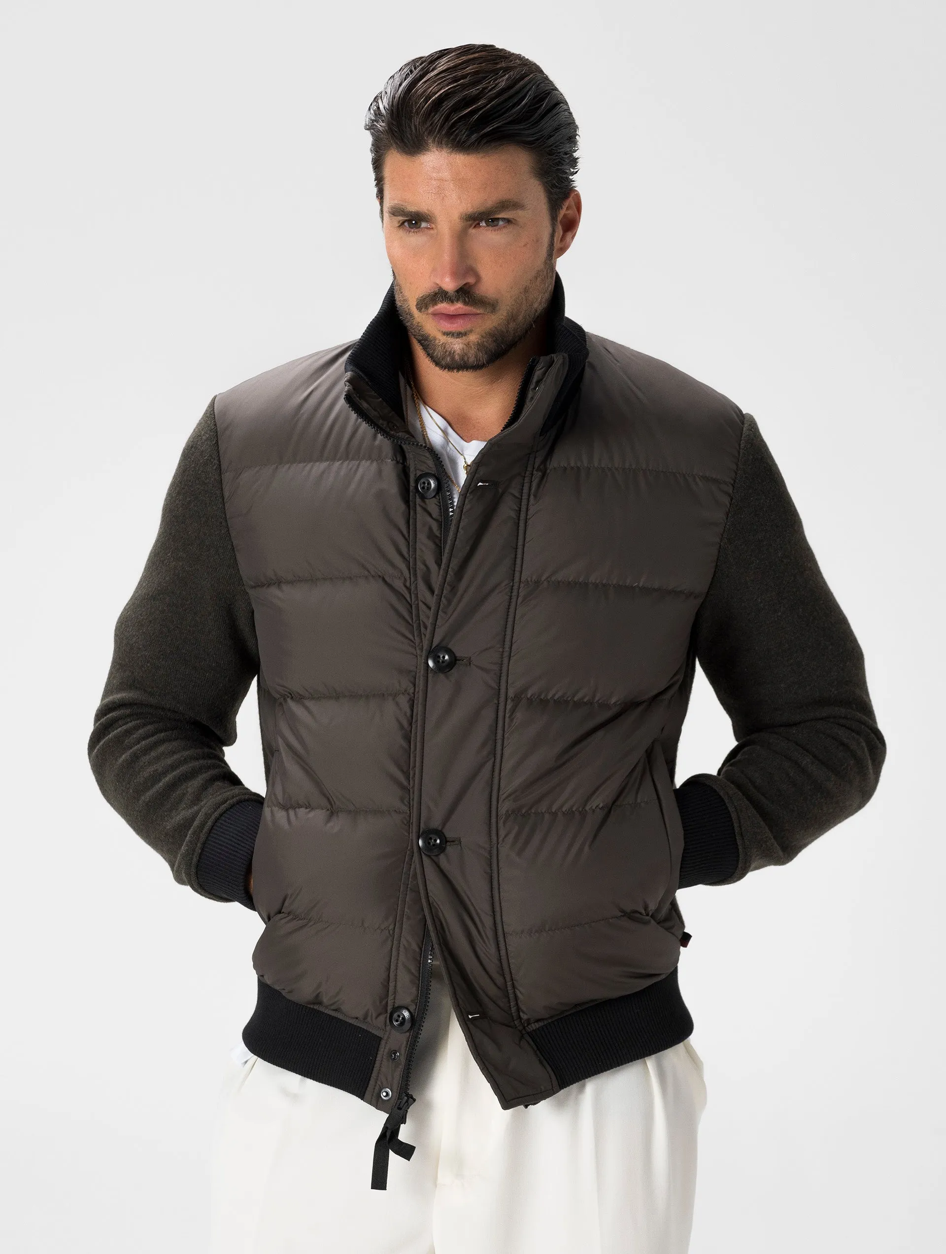 PADDED JACKET IN BROWN OLIVE