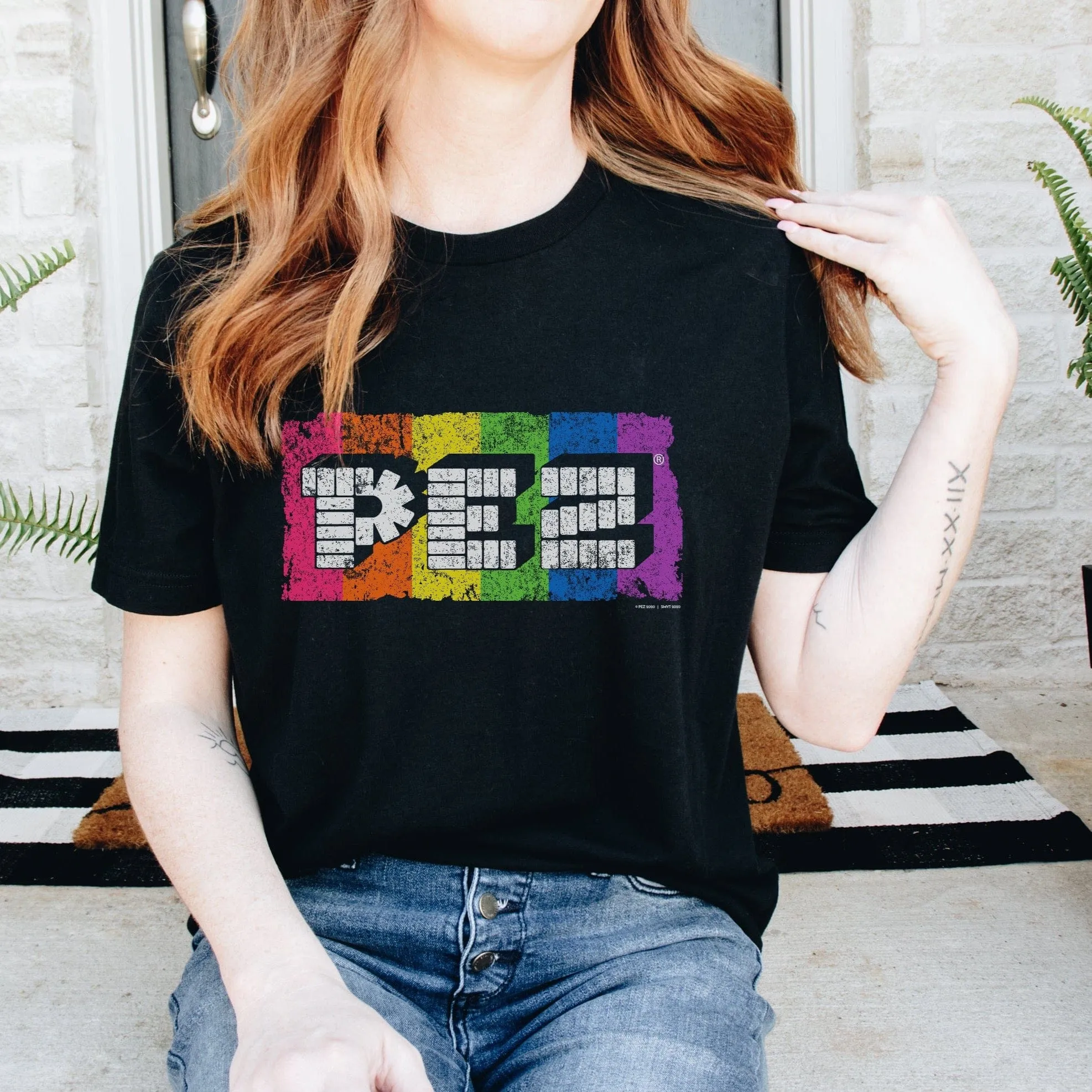 PEZ 80s Neon Rainbow Tee