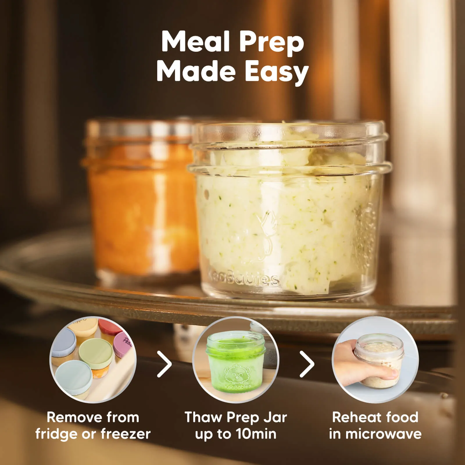 Prep Jars Baby Food Storage Glass Containers