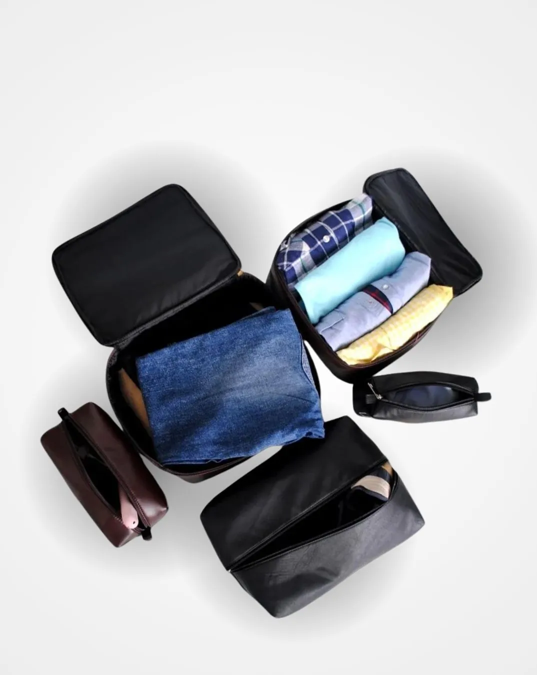 "THE ESSENTIALS" TRAVEL PACKING CUBES SET OF 5 - TRAVEL ORGANIZERS