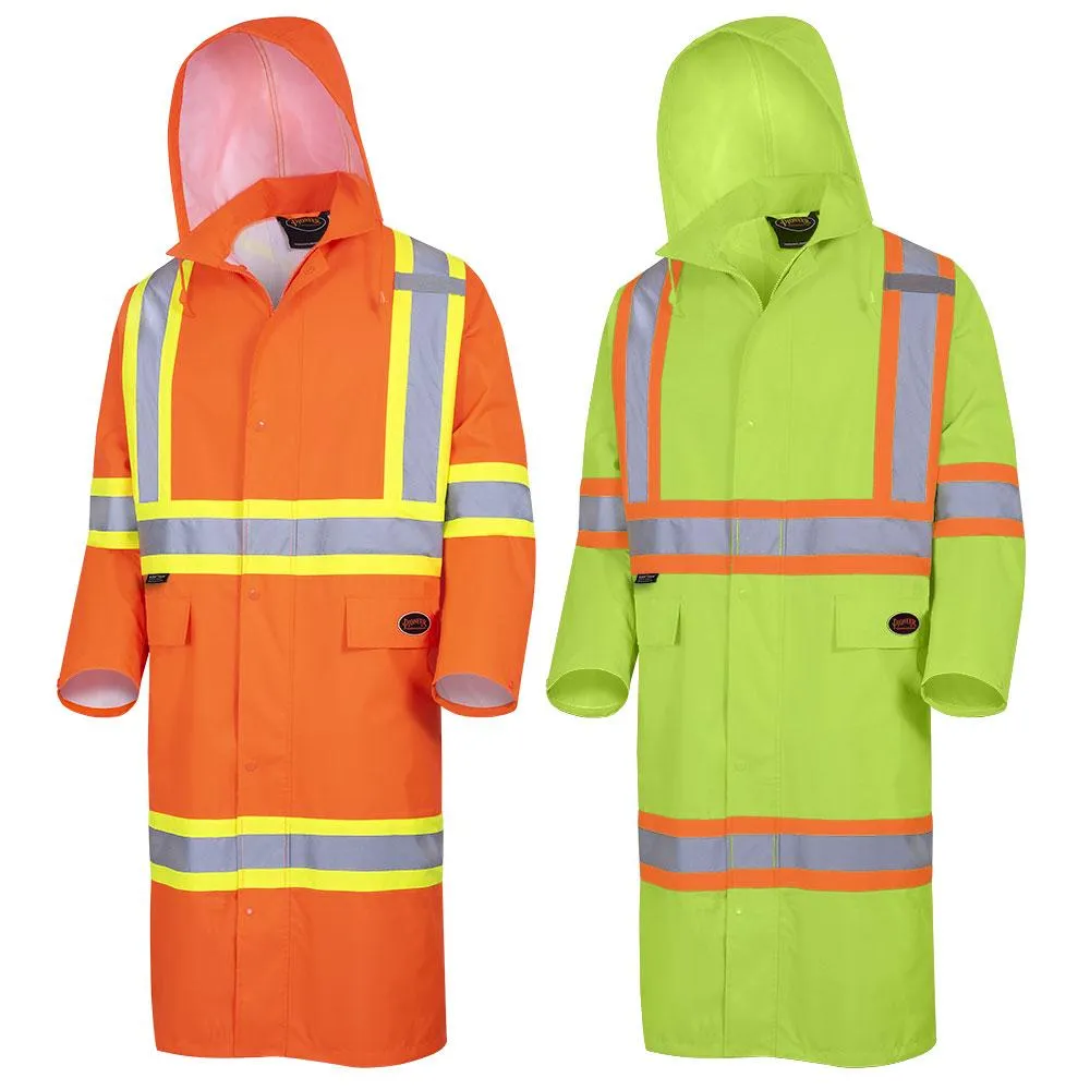 Rain Coat - Pioneer Hi-Viz 300D Oxford Poly Long Coat, 5630 / 5631