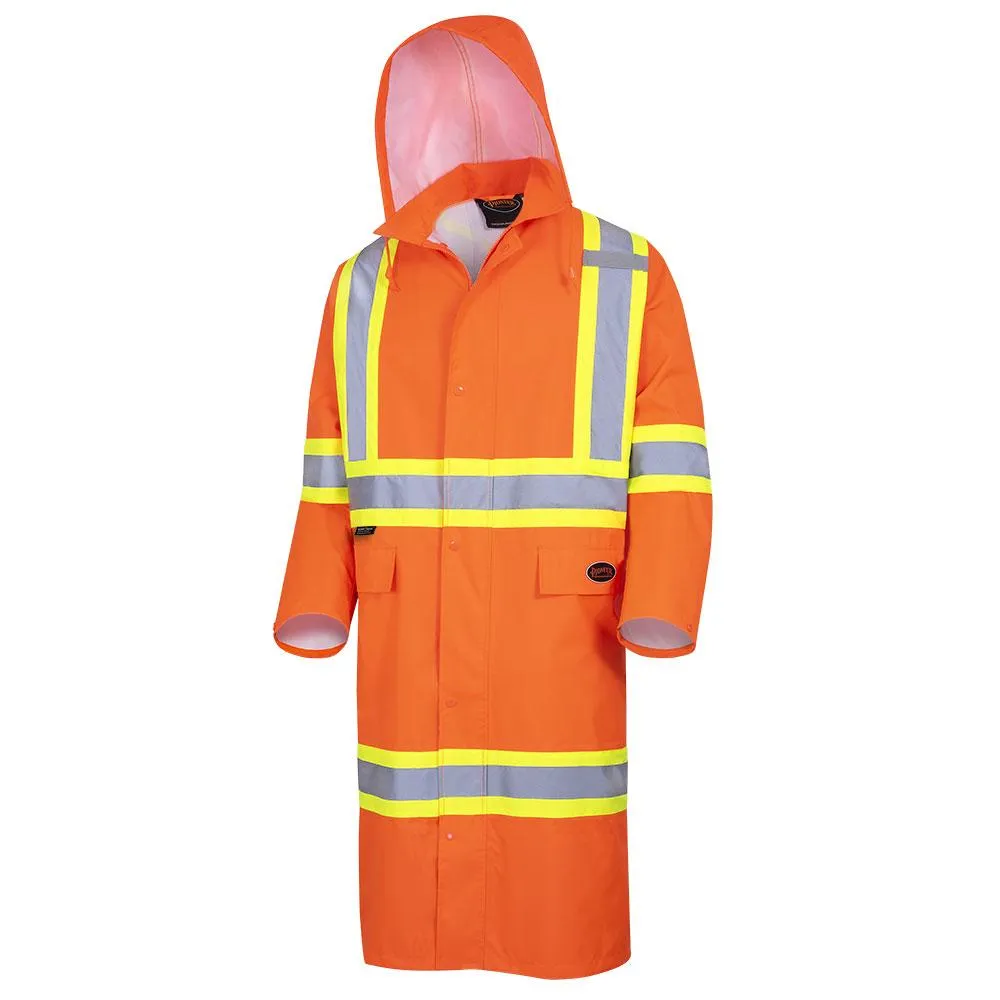 Rain Coat - Pioneer Hi-Viz 300D Oxford Poly Long Coat, 5630 / 5631