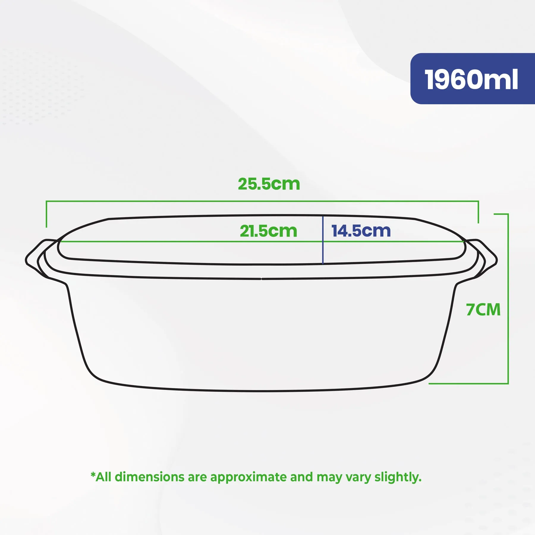 Rectangle Freezefresh Food Containers with Lids 1960ml (3 Pcs)