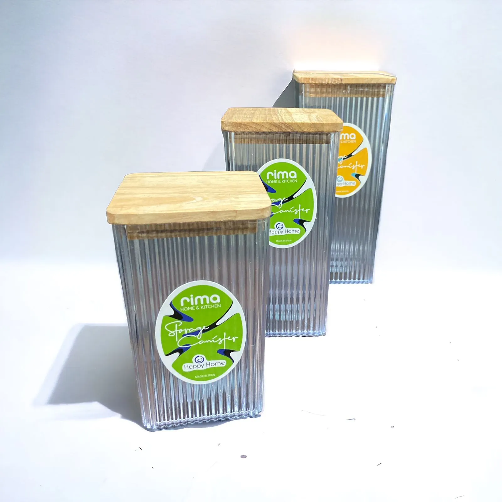 Rima Plastic Storage Containers/Jars with Airtight Bamboo Lid