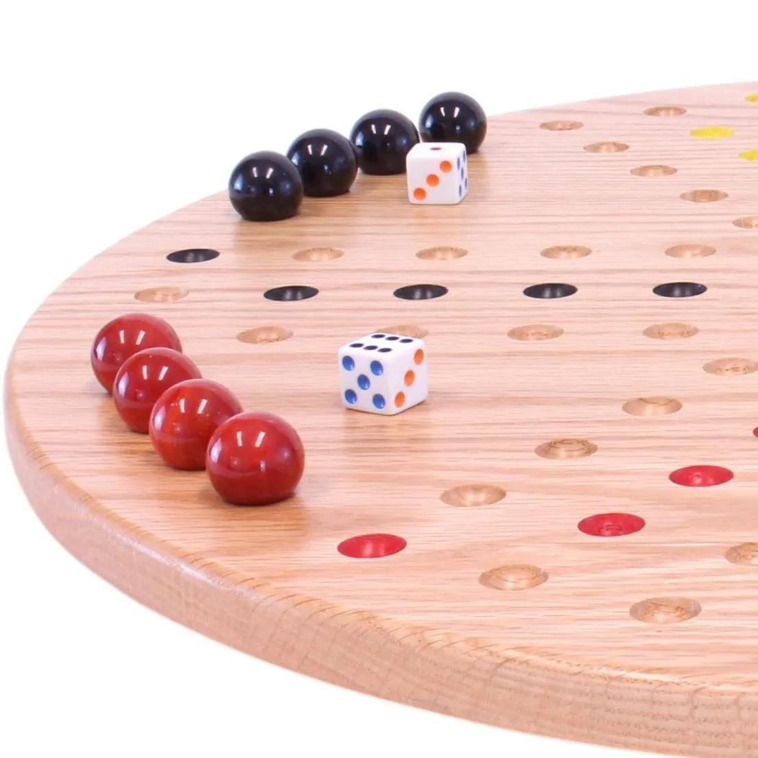 Round Aggravation Game Board Set - Solid Oak Wood - Double-Sided