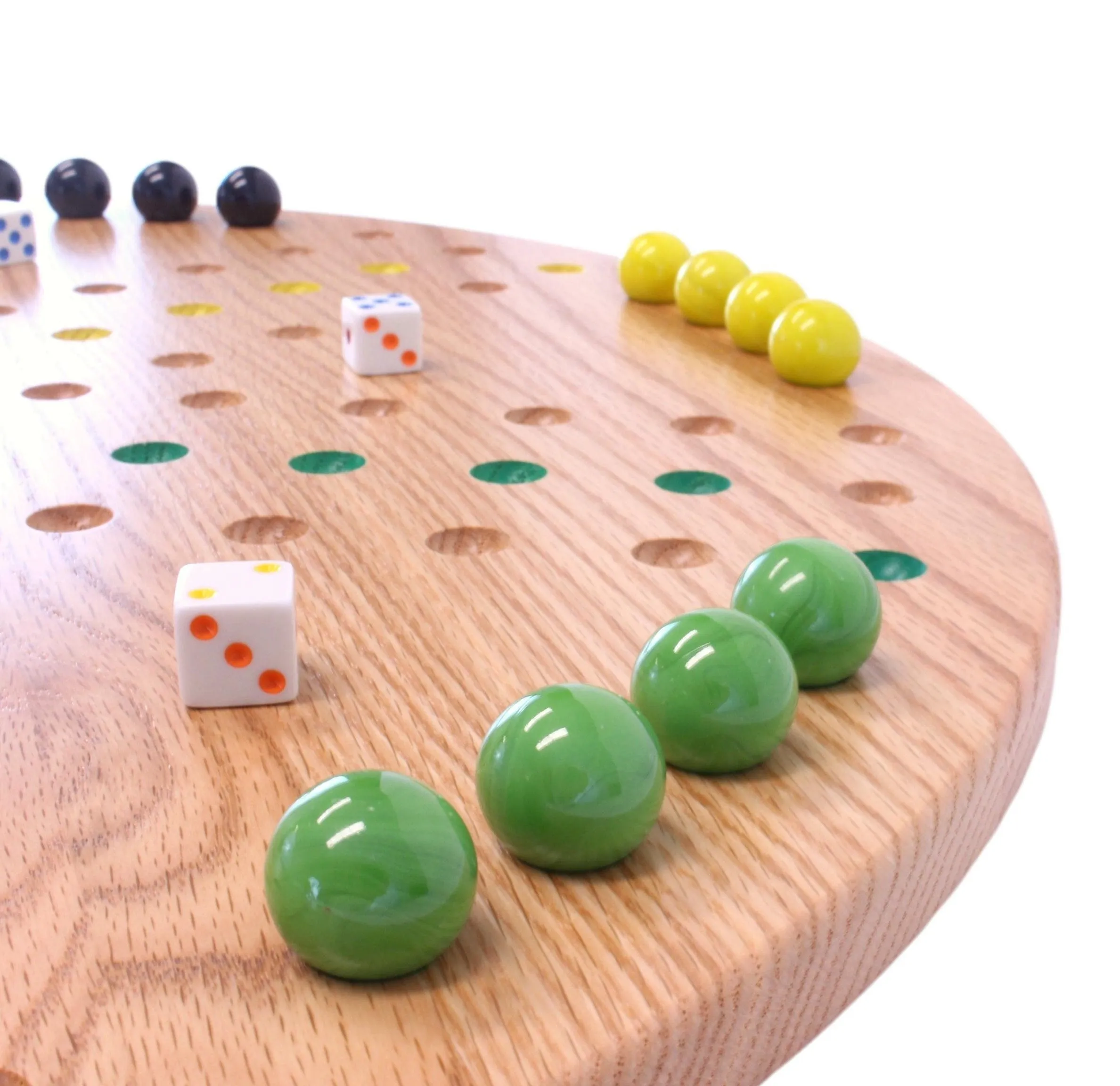 Round Aggravation Game Board Set - Solid Oak Wood - Double-Sided