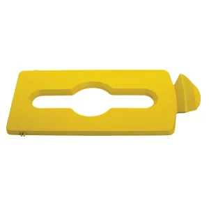 RUBBERMAID MIXED RECYCLING LID FOR SLIM JIM RECYCLING CONTAINER - YELLOW