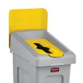 RUBBERMAID MIXED RECYCLING LID FOR SLIM JIM RECYCLING CONTAINER - YELLOW