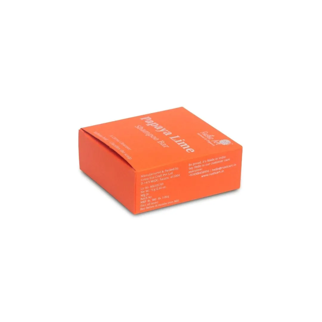 Rustic Art Papaya Lime Hair Cleansing Bar 75gm