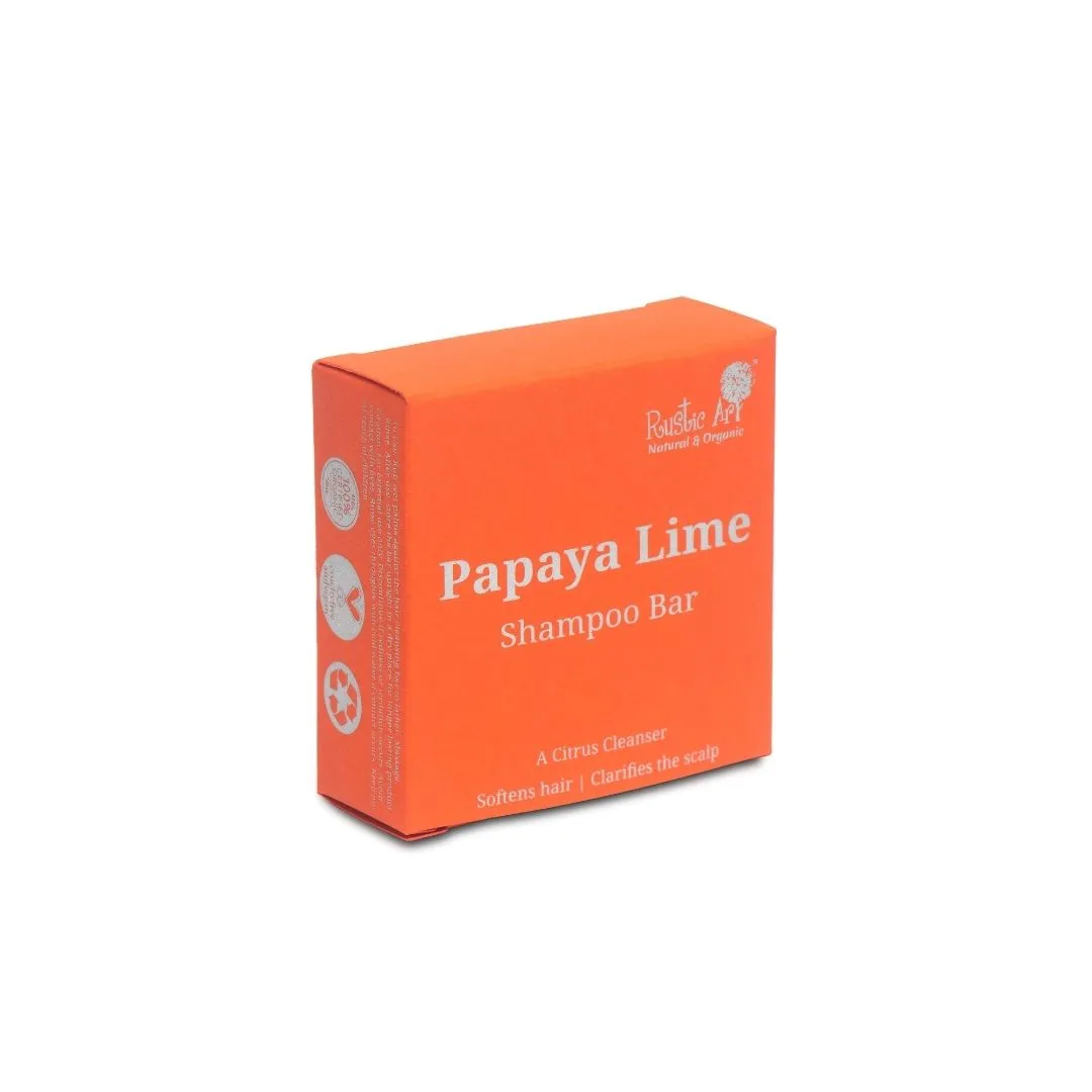 Rustic Art Papaya Lime Hair Cleansing Bar 75gm