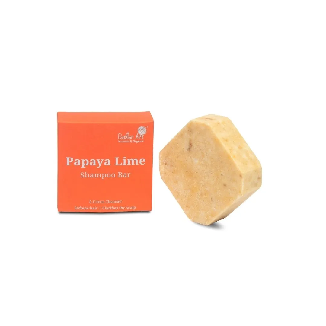 Rustic Art Papaya Lime Hair Cleansing Bar 75gm