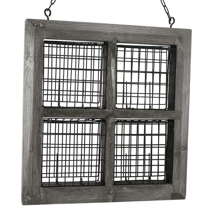 Rustic Farmhouse 4-Suet Barn Window Feeder