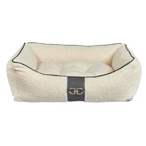 Signature Scoop Bolster Bed | Ivory Faux Sheepskin Fur