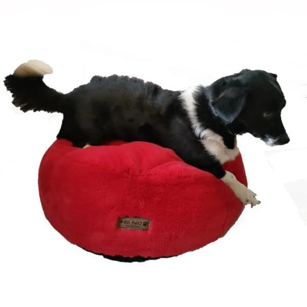 Small Pet Calming Plush Round Fleece Bed