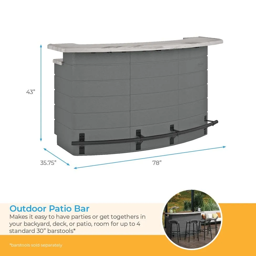 Suncast Backyard Oasis Entertaining Bar, Gray