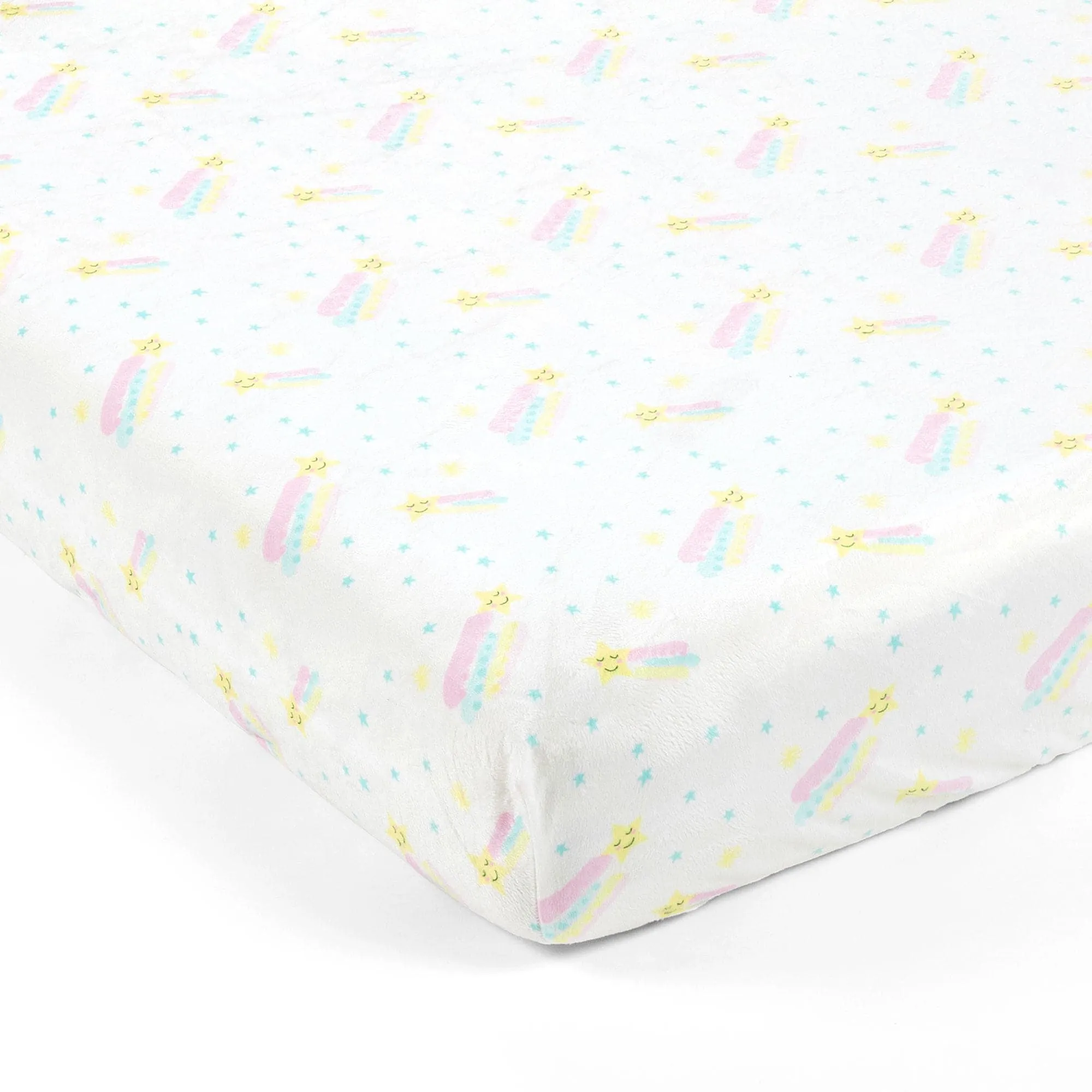 Sunshine Rainbow Shooting Stars Soft & Plush Fitted Crib Sheet