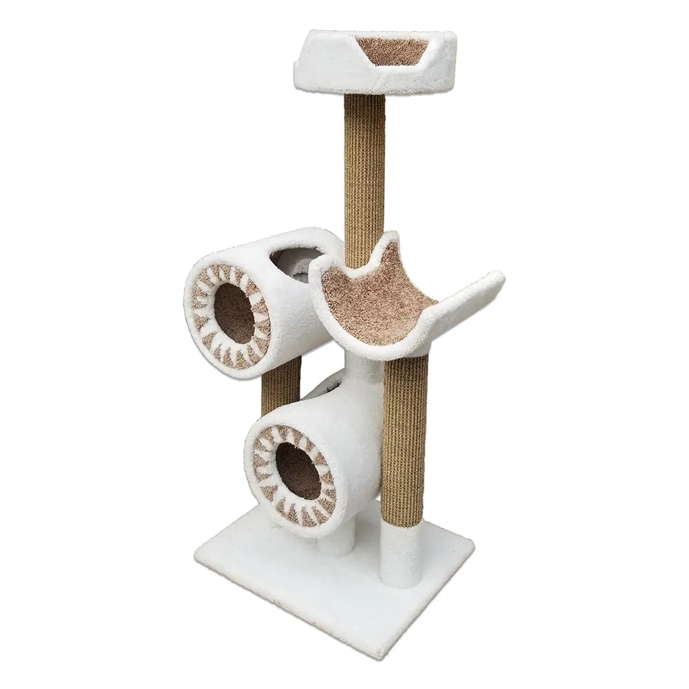 T2PB DELUXE CAT TOWER W/ (2) CAT TUNNEL, (1) CAT PERCH (1) CAT BED