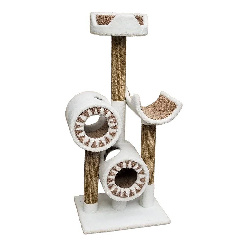 T2PB DELUXE CAT TOWER W/ (2) CAT TUNNEL, (1) CAT PERCH (1) CAT BED