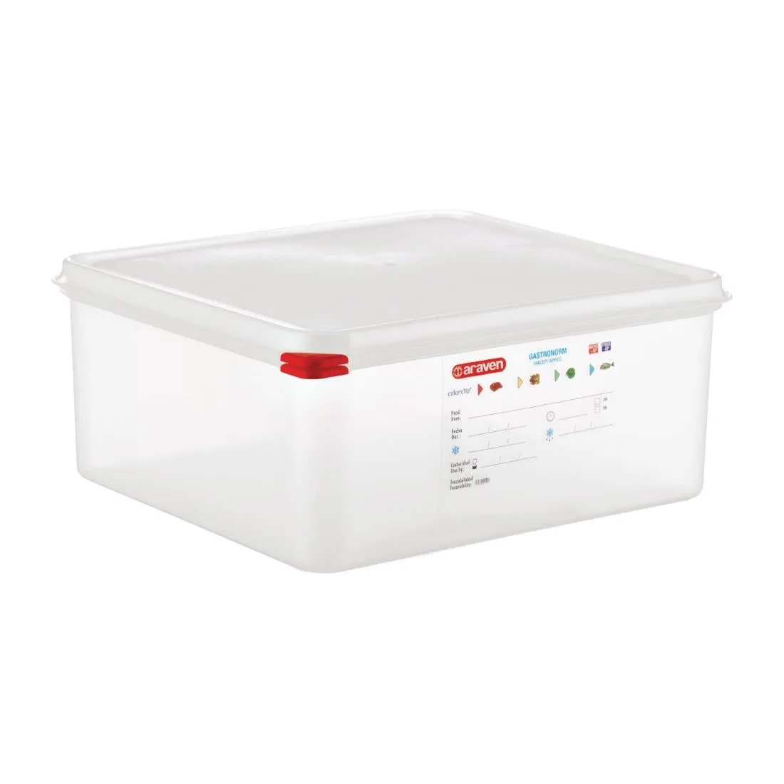 T990 Araven Polypropylene 2/3 Gastronorm Food Storage Container 13.5Ltr (Pack of 4)