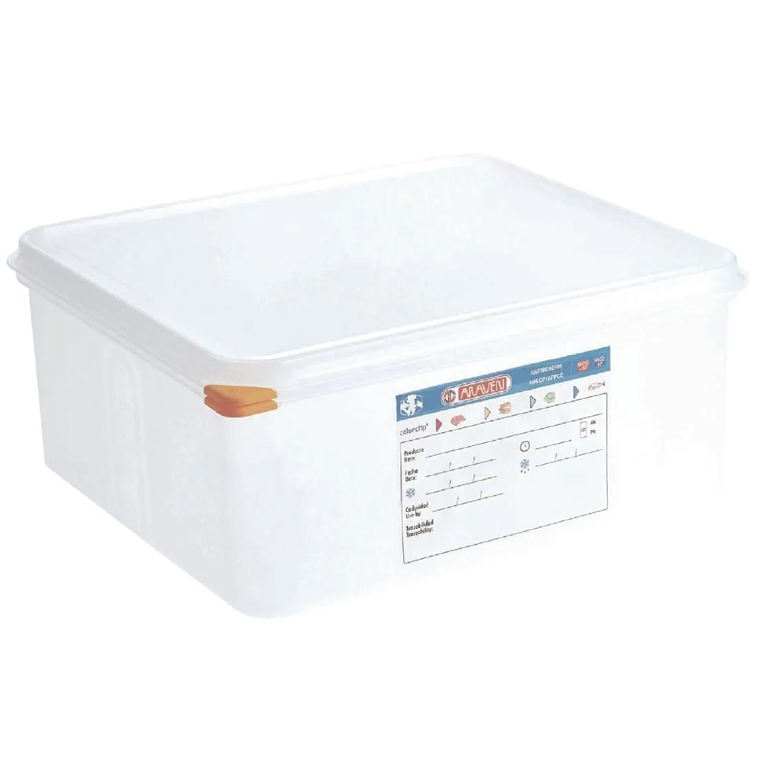 T990 Araven Polypropylene 2/3 Gastronorm Food Storage Container 13.5Ltr (Pack of 4)