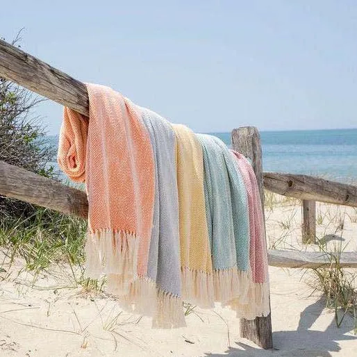 Tangerine Orange Handwoven Cotton Throw