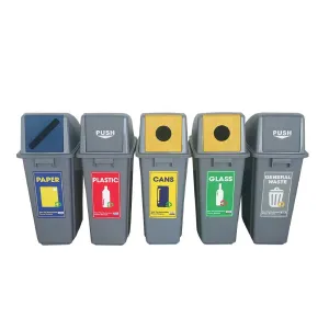 TERRA TSB-1 Slim Bin | 60L Recycling and Waste Bin | Space-Saving Trash Can with Recycling Option | Eco-Friendly Waste Solution