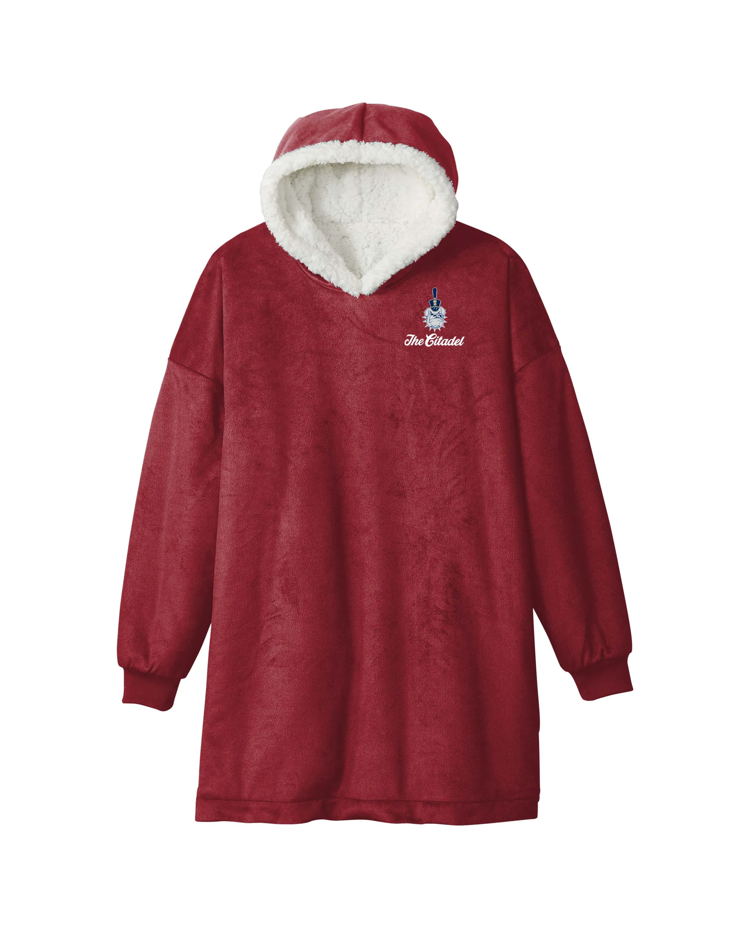 The Citadel, Spike logo, Mountain Lodge Wearable Red Embroidered Blanket