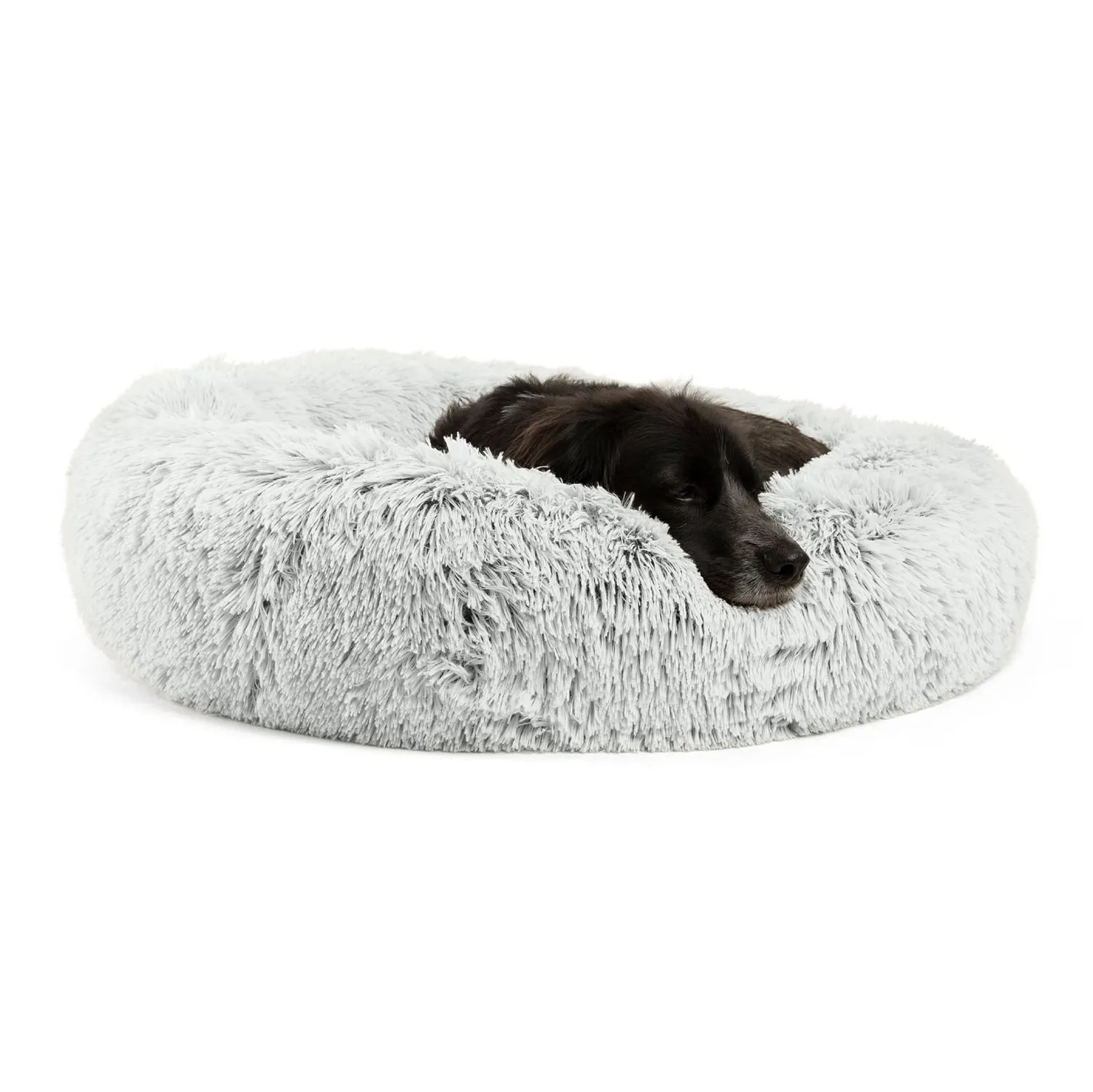 The Original Calming Donut Dog Bed in Shag Fur - 30"x30"