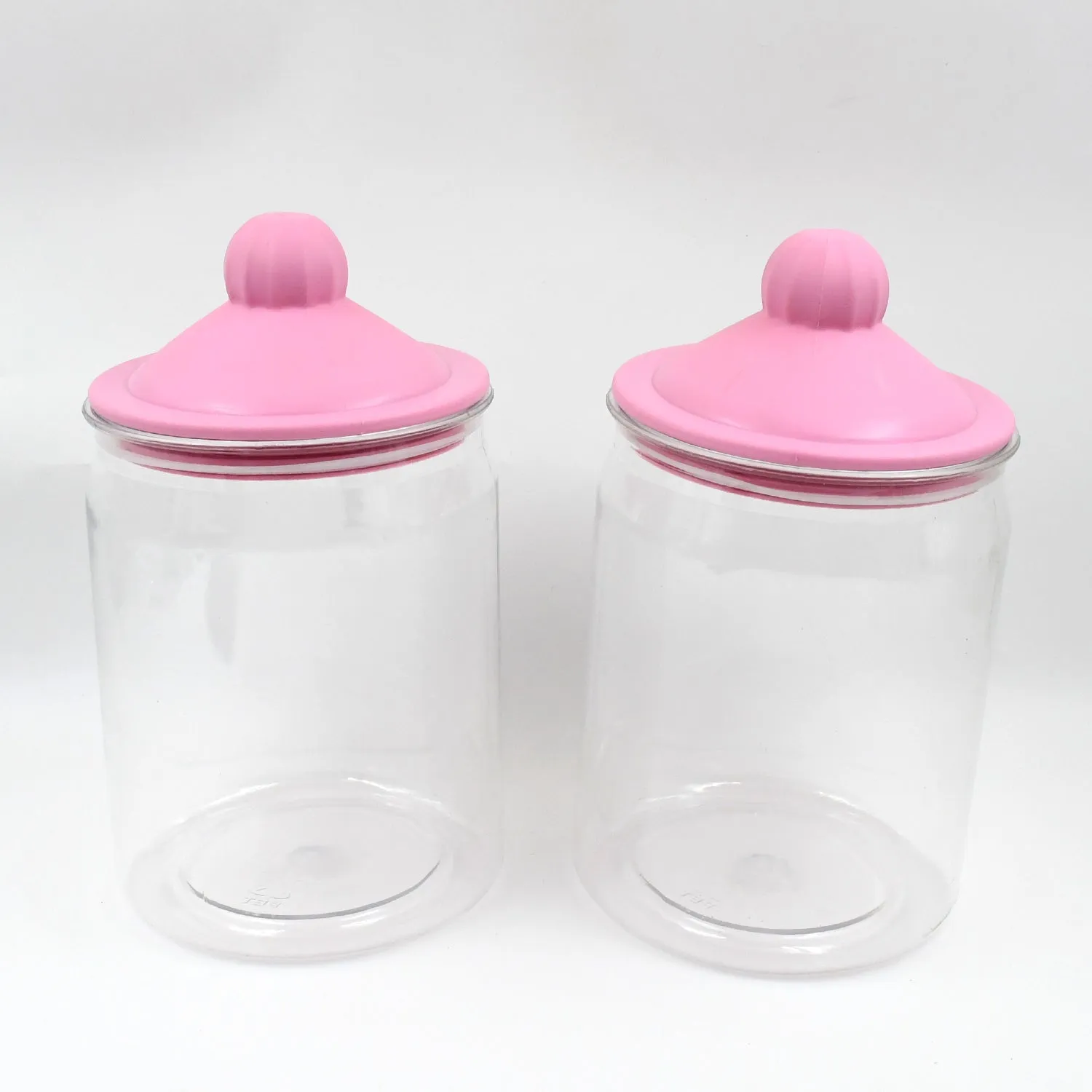 Transparent Kitchen Plastic Container/ Jar Set (2 Pcs Set / 1100 ML Approx)