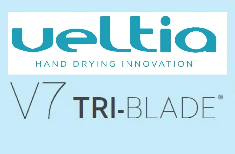 Velti® V7 Tri-Blade® Hand Dryer - Silver Aluminum with Microban® Antimicrobial