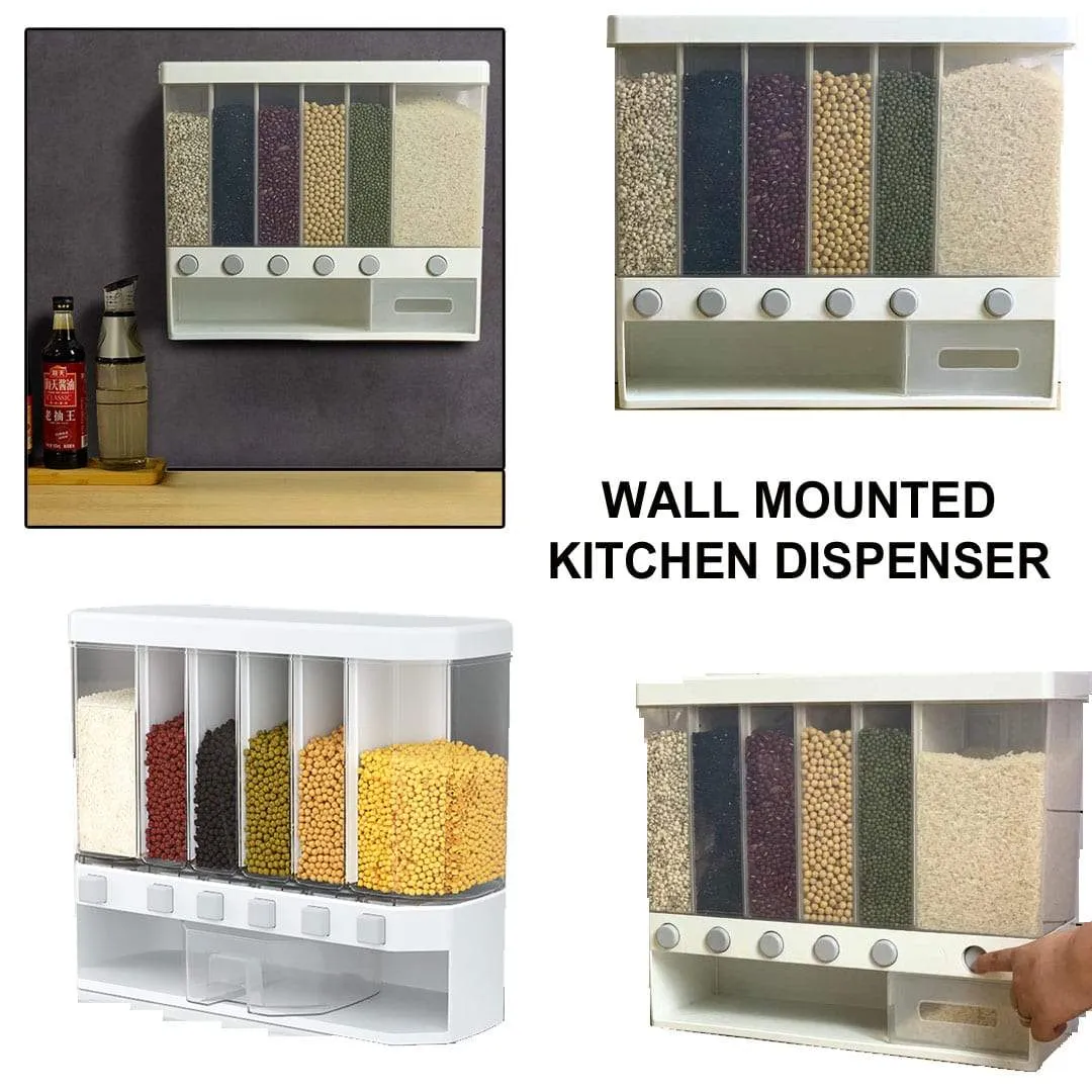 Wall Mounted Divided Rice and Cereal Dispenser