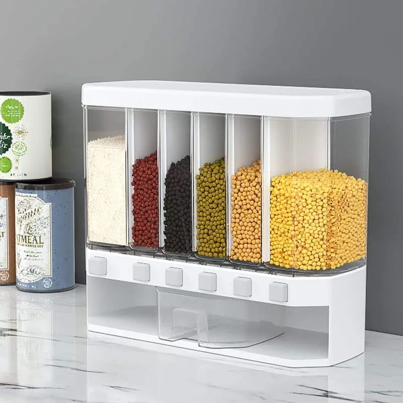 Wall Mounted Divided Rice and Cereal Dispenser