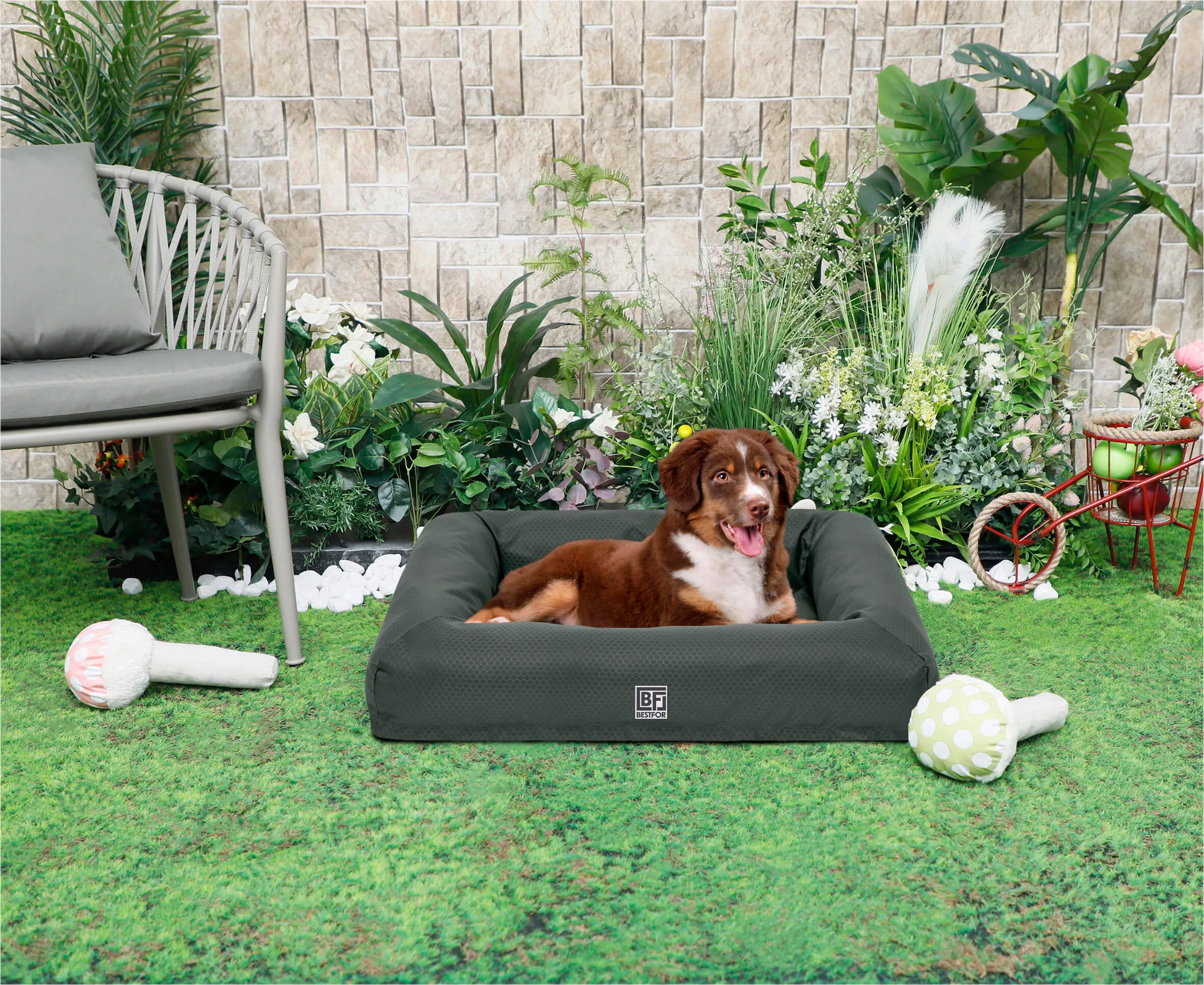 Waterproof Dog Bed with Cooling Gel Infused Memory Foam